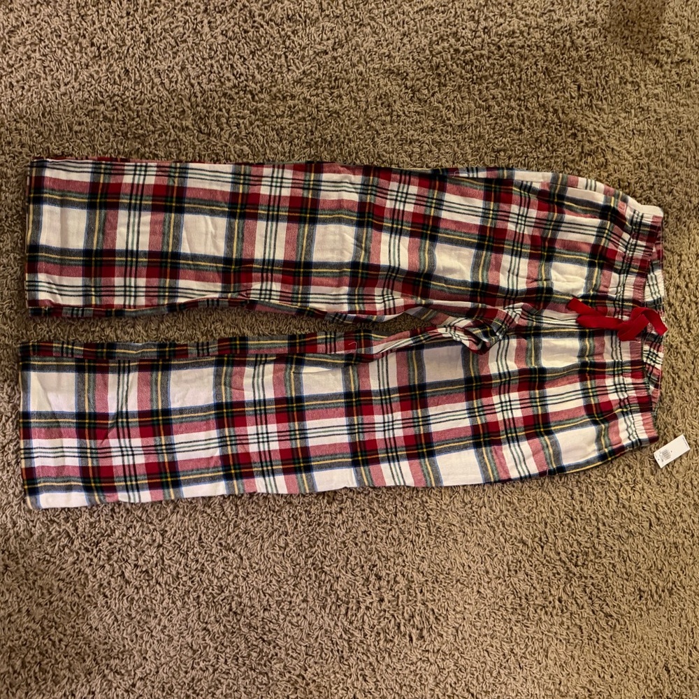 Old Navy Red Plaid Straight Leg Pants